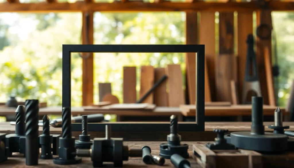 Assembling a pf940c frame​ with precision tools in a bright workshop setting.