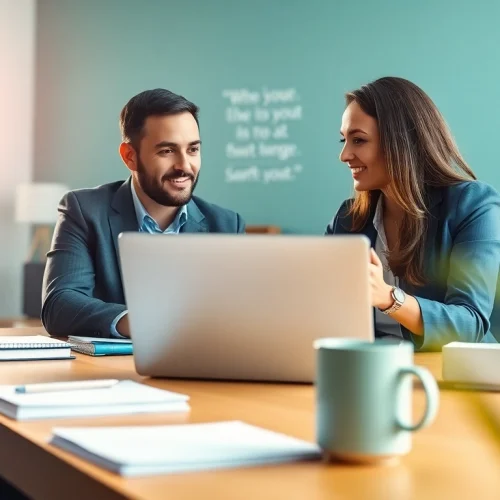 Engage with a business coach near me in a professional office setting to enhance your business strategies.