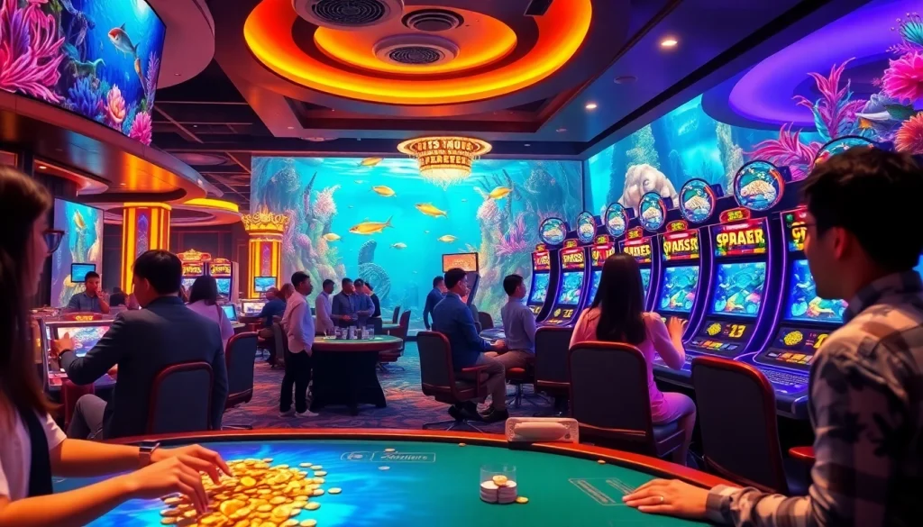 Experience the thrill of bắn cá đổi thưởng with vibrant gaming visuals and exciting underwater themes.