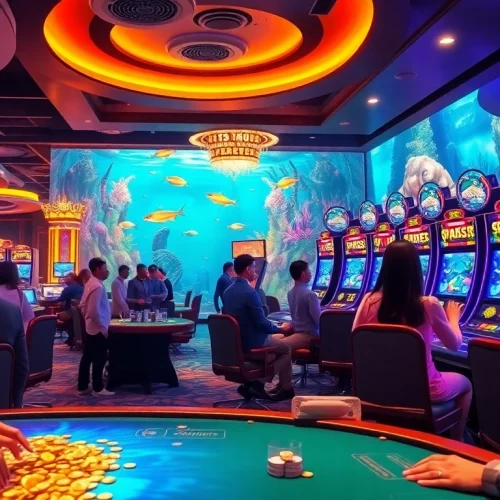 Experience the thrill of bắn cá đổi thưởng with vibrant gaming visuals and exciting underwater themes.