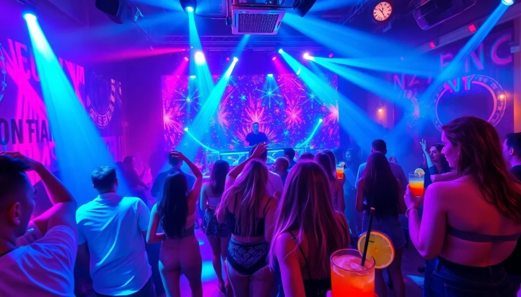 Experience nightlife fun at Nightclubs near Isla Verde with vibrant dance scene and colorful lights.