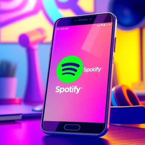 Download and explore the Spotify mod apk with premium features on a smartphone interface.