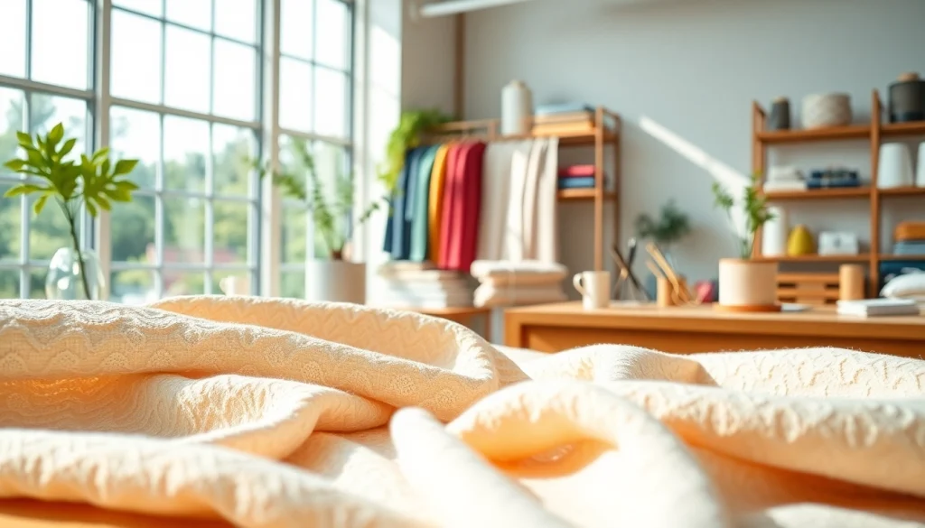 Wafelstof prachtig gepresenteerd in een lichte ruimte met kleurrijke stoffen en naaibehoeften.