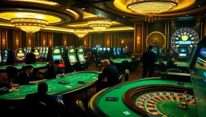 Engaging scene of poker players at a casino while referencing the hidden wiki dark web atmosphere.