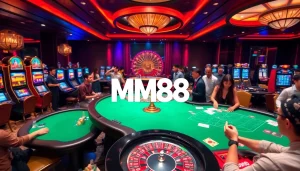 Experience the thrill of gaming at MM88 with vibrant casino tables and exciting betting action.