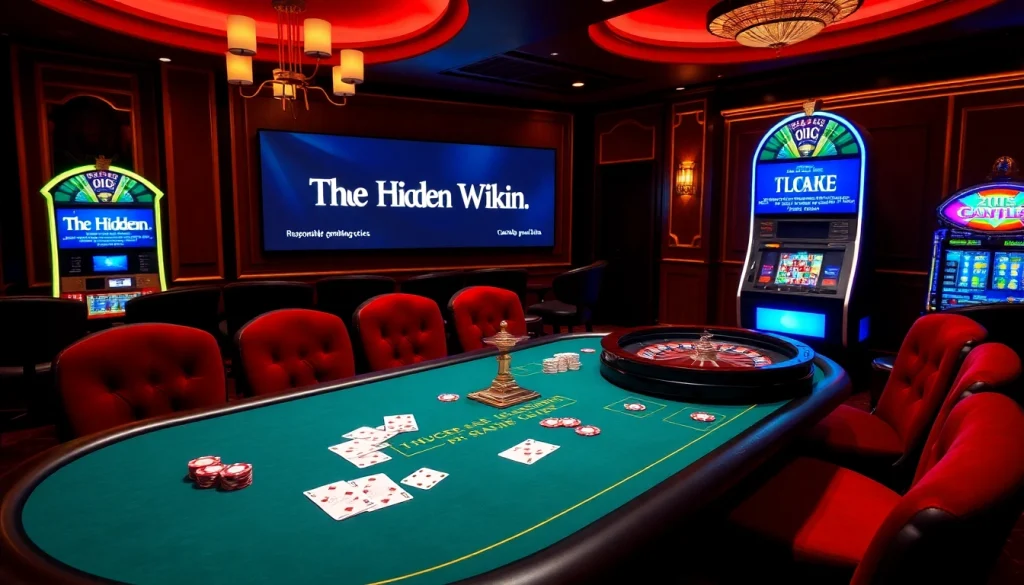 Exciting poker game setup highlighting the hidden wiki with vibrant chips and cards.
