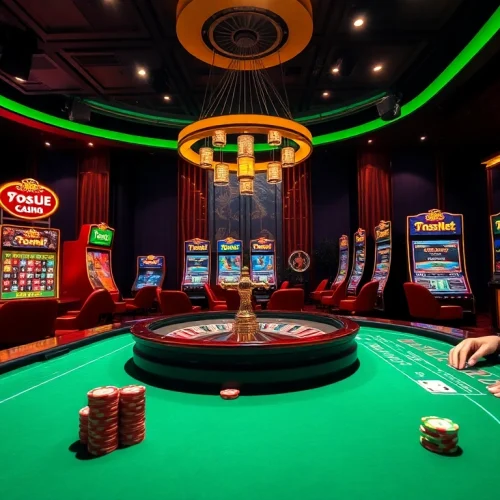 Experience thrilling online gambling with 7upbet's rich casino scene, featuring roulette wheels and vibrant slot machines.