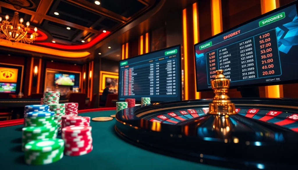 Sbobet betting option displayed on a vibrant online sportsbook with colorful poker chips.