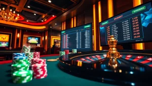 Sbobet betting option displayed on a vibrant online sportsbook with colorful poker chips.