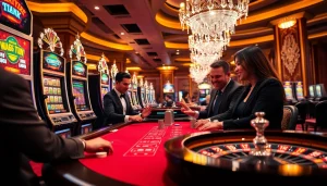 Engage in thrilling gameplay at Haywin chính thức's vibrant casino scene featuring lively tables and classic games.