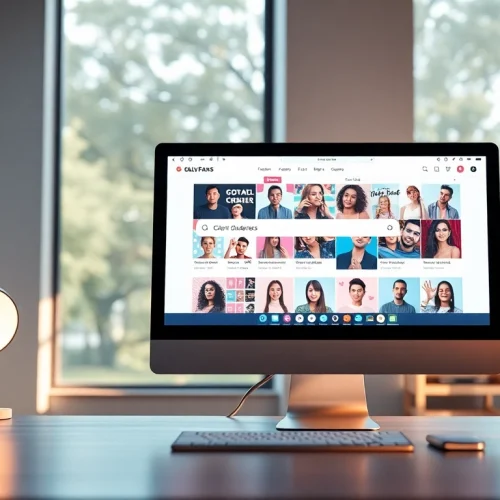 Search OnlyFans usernames easily in a modern workspace featured on a digital interface.