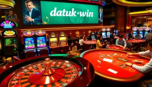 Adegan perjudian yang mendebarkan menggambarkan Datuk Win di meja kasino dengan aksi roulette dan poker yang penuh warna.
