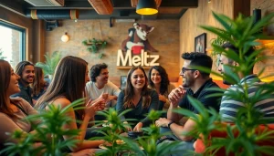 Social interaction at Meltz Cannabis Club Madrid highlighting engagement and community.