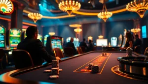 Experience the thrill of rebahin film in a luxurious casino setting with poker chips and roulette wheels.