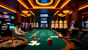 Experience the excitement of GG88 with vibrant casino tables and thrilling games.
