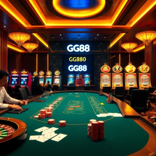 Experience the excitement of GG88 with vibrant casino tables and thrilling games.