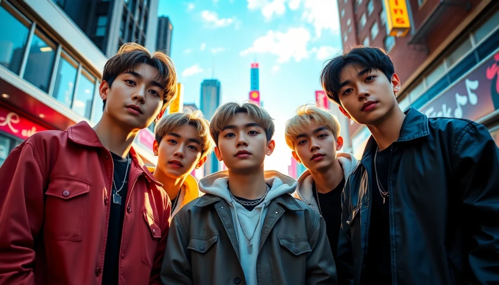 Engaging portrait of the bts members showcasing their artistic journey in urban style