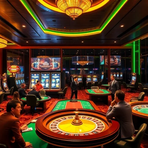 Experience the thrill of online gambling at XX88 COM, featuring luxurious casino tables and exciting slot machines.