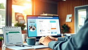 Person using the Detran GO website for IPVA GO payment in a modern office.