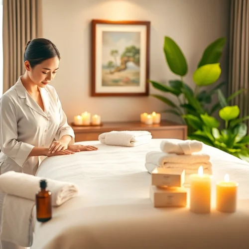 Experience 출장안마 in a serene hotel massage setting with a professional therapist.