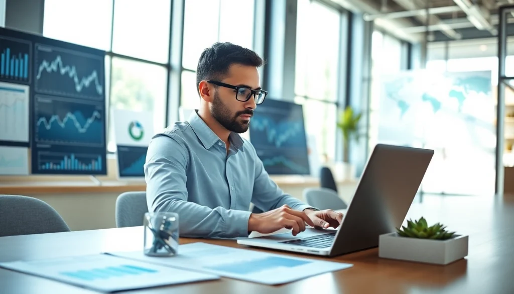 Visualize financial insights at https://m.check-rates.com with a consultant in a modern office.