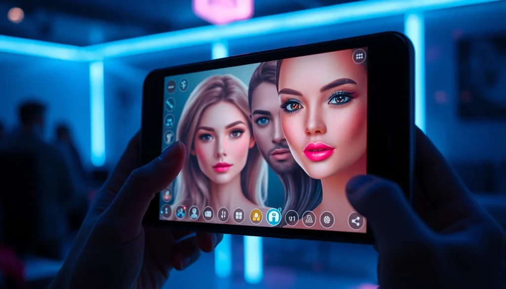 Engaging nsfw character AI interaction displayed on a modern device, showcasing dynamic avatars.