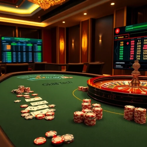 Engage with vibrant casino action at https://ok88.tech/ featuring a live dealer and exciting betting scenes.