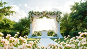 Stunning outdoor Wedding Venue Jacksonville FL with elegant floral decor and a picturesque setting.