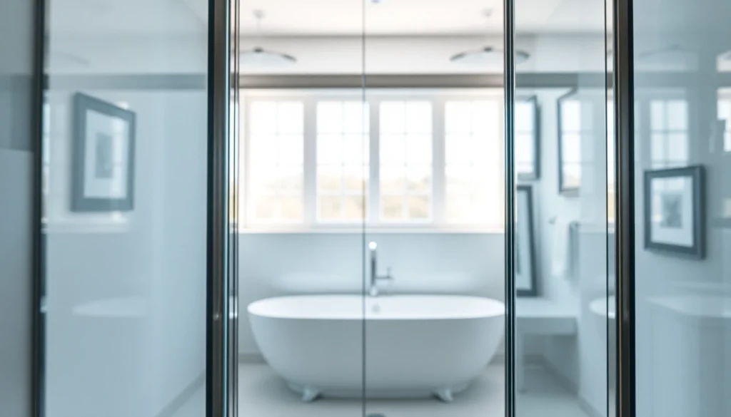 Shower doors uk elegantly showcased in a stylish modern bathroom, highlighting glass texture.