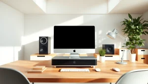 Configuración del Mac Mini M4 en un entorno de trabajo moderno y minimalista.