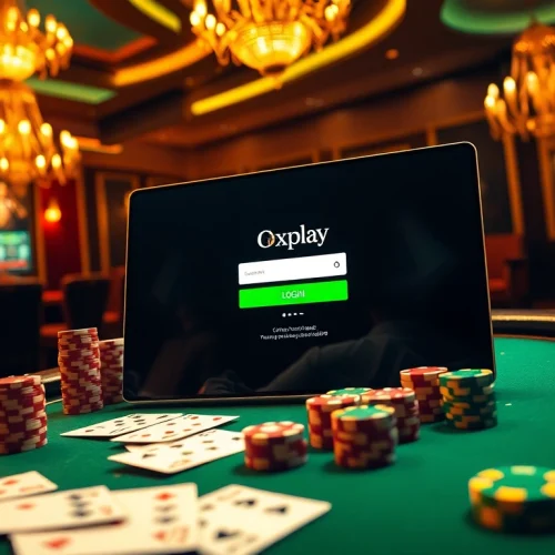 Experience the thrill of oxplay login as you engage with luxurious casino tables and digital interfaces.