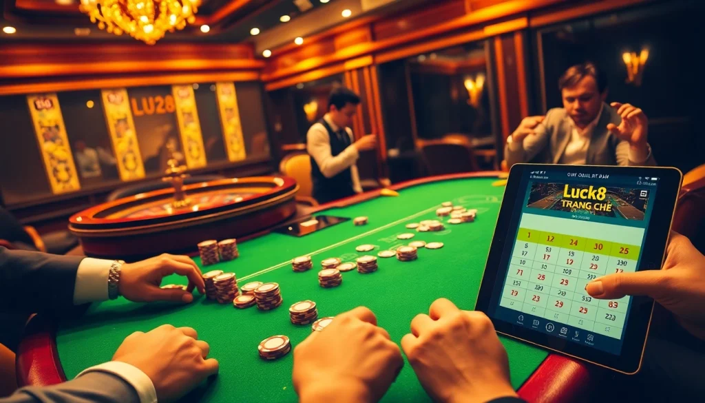 Experience the thrill of luck8 trang chủ with elevated stakes at a professional poker table.