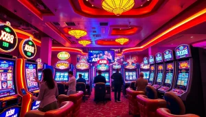 Khám phá trò chơi AX88 slot đầy hồi hộp trong môi trường casino trực tuyến sôi động với hình ảnh bắt mắt.
