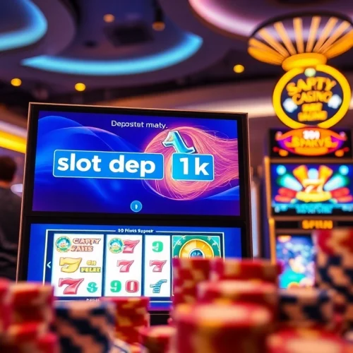 Permainan slot depo 1k dengan tampilan grafik cerah dan suasana kasino yang menghibur.