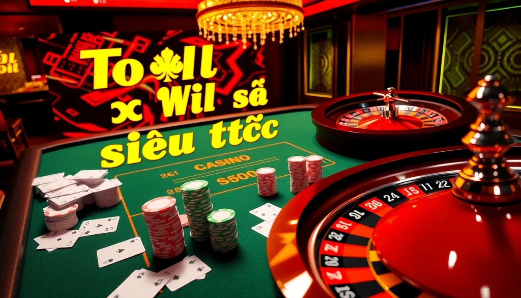 Engaging scene of gambling with Tool xổ số siêu tốc on display, showcasing casino excitement.