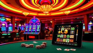 Rasakan permainan slot pulsa yang mendebarkan dalam suasana kasino yang semarak penuh kegembiraan.