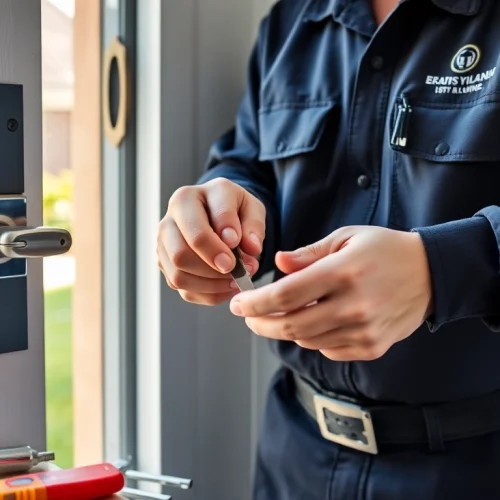 Best Creve Coeur Locksmith Pro repairing a home door lock with precision.