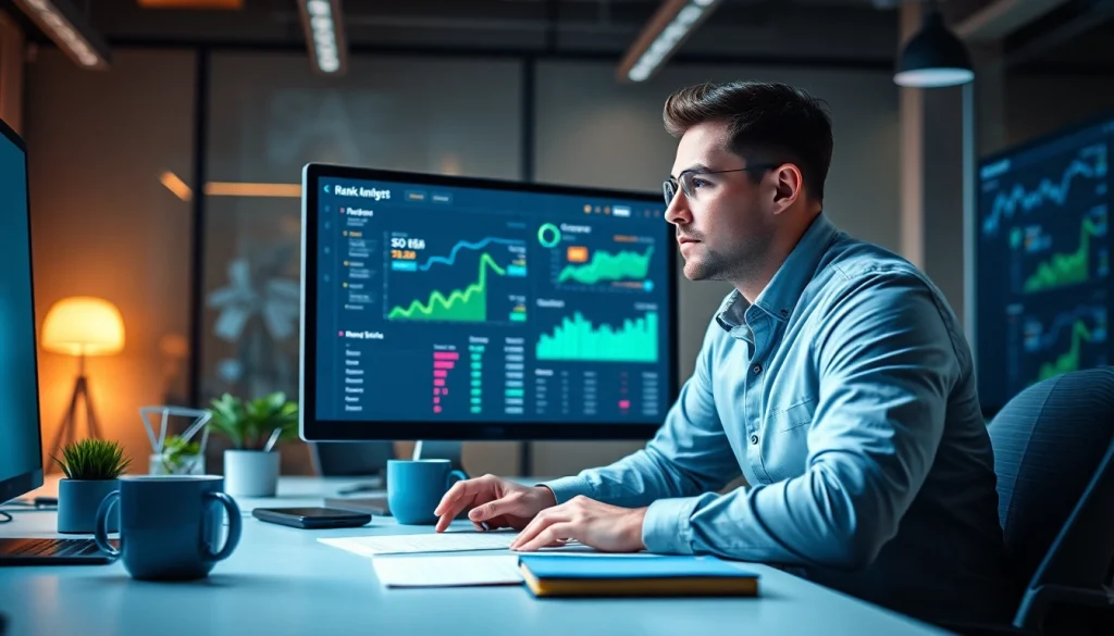 Visual representation of an SEO Rank Tracker in a modern data analysis environment.
