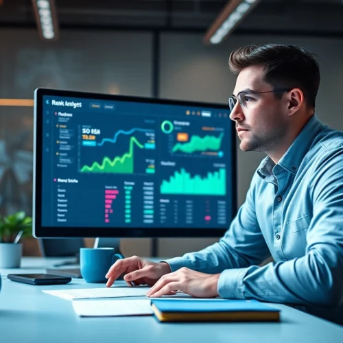 Visual representation of an SEO Rank Tracker in a modern data analysis environment.