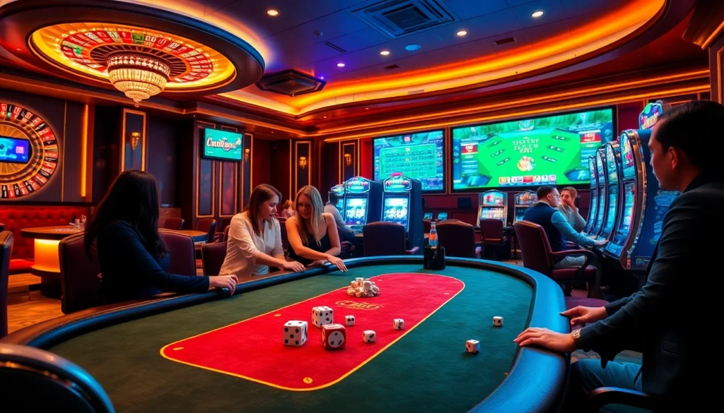 Action passionnante au meilleur casino en ligne avec des joueurs de poker, une roue de roulette et des machines à sous.