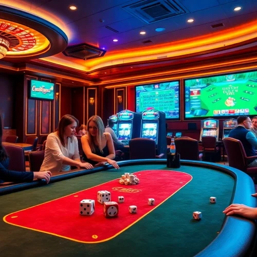 Action passionnante au meilleur casino en ligne avec des joueurs de poker, une roue de roulette et des machines à sous.