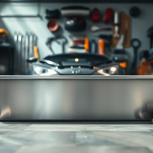 Efficiently pouring oil into the Oil Drain Pan for safe collection during vehicle maintenance.