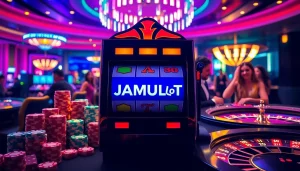 Experience the excitement of JAMUSlot with vibrant game visuals and thrilling casino elements.
