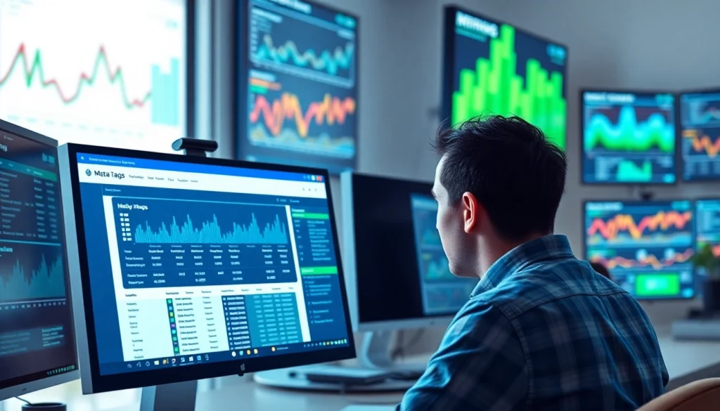 Analyze site performance using the meta tags checker tool in a professional digital workspace.