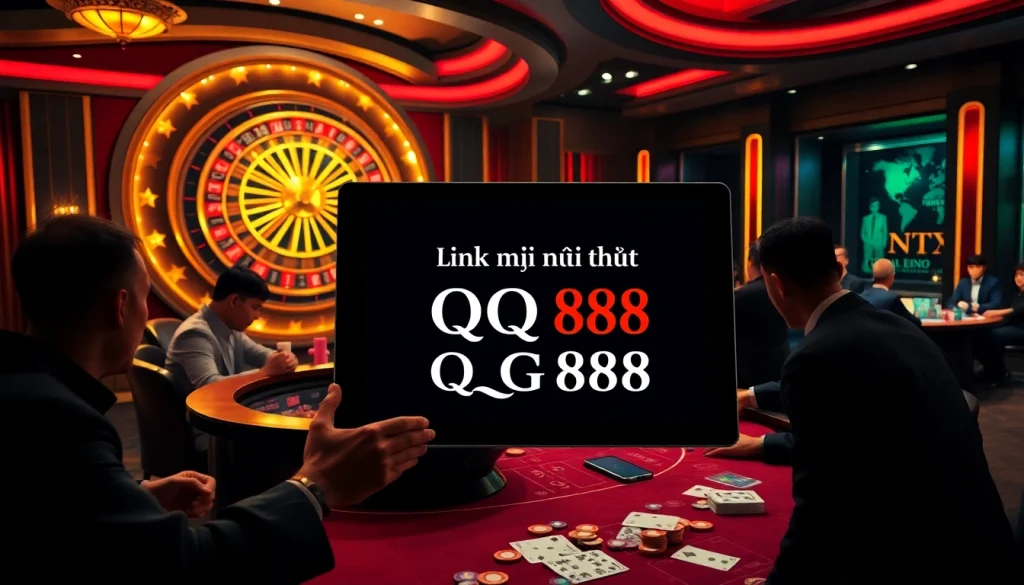 Experience high-stakes excitement with Link mới nhất QQ88 at a luxurious casino setting.