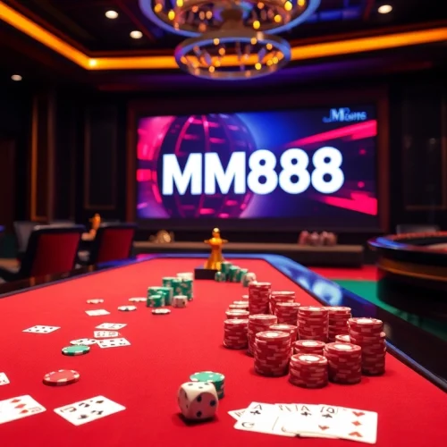 Gamblers engage in a thrilling game at the casino while accessing https://mm88.land/ for online betting.