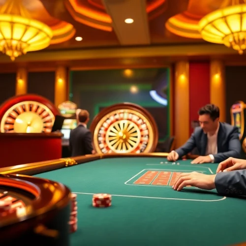Profiter du poker à enjeux élevés au meilleur casino en ligne avec des jetons colorés et un gameplay excitant.