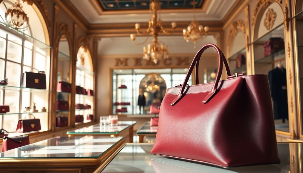 레플리카 명품 가방이 있는 고급 부티크의 세련된 모습