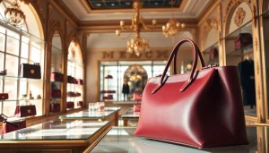 레플리카 명품 가방이 있는 고급 부티크의 세련된 모습