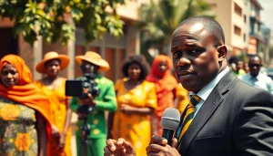 Covering the latest Kenya News with dynamic visuals of a reporter in an urban setting.